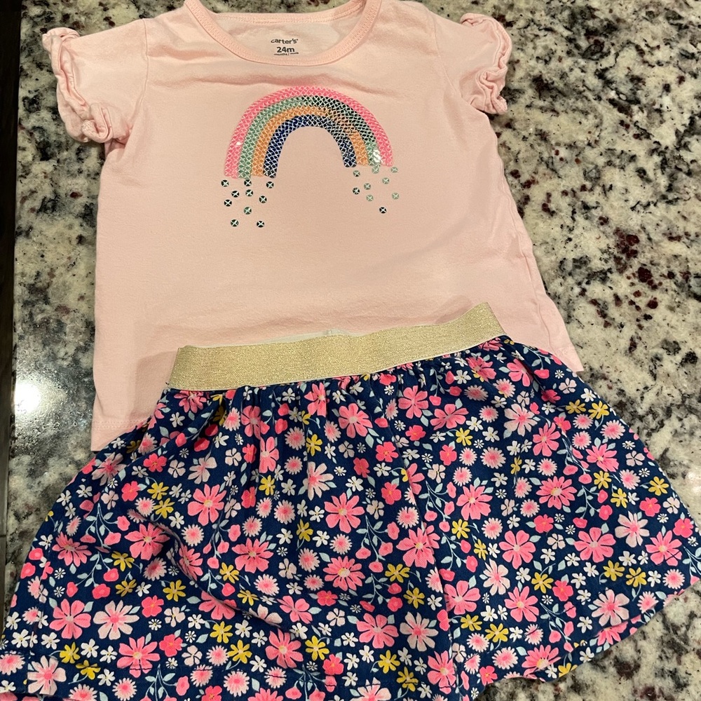 Carters shirt and skirt - 24 months